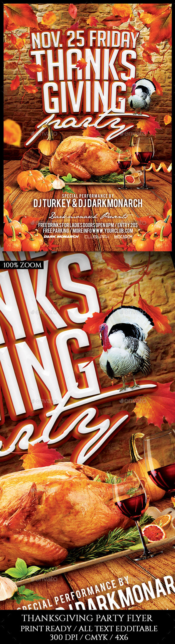 Thanksgiving Party Flyer - Holidays Events