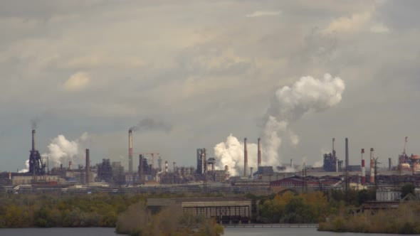 Air Pollution Smoke Steel Pipe Plant alt