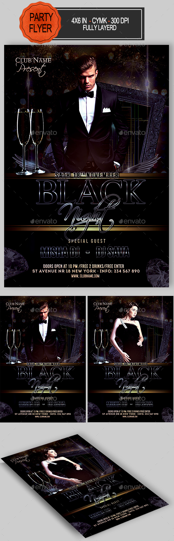 Black Party Flyer - Clubs & Parties Events
