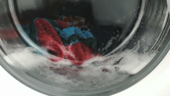 Internal View Of A Washing Machine Drum.