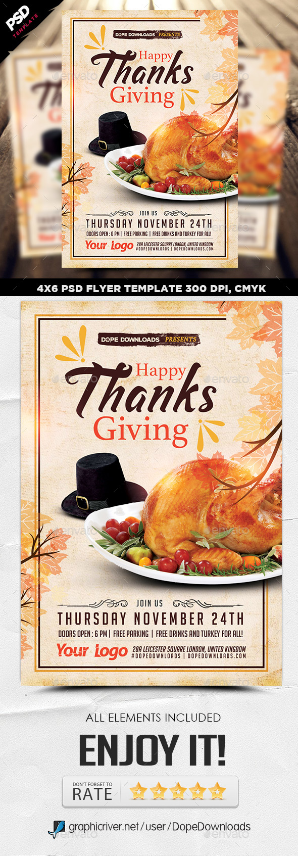 Happy Thanksgiving Flyer - Holidays Events