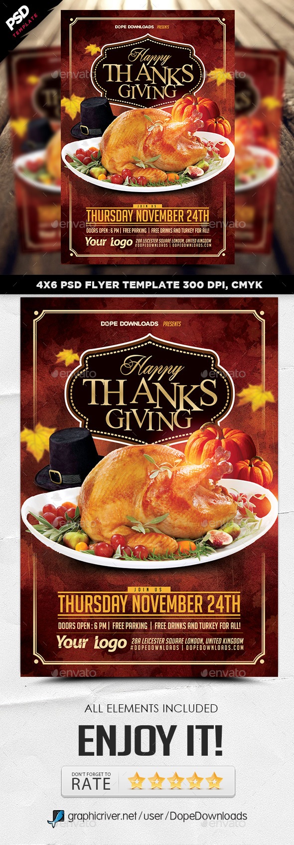 Happy Thanksgiving 2016 Flyer - Holidays Events