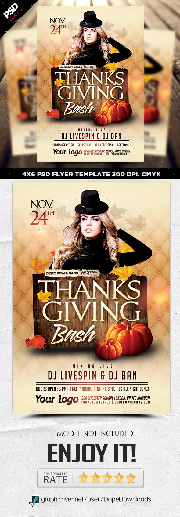 Thanksgiving Bash Flyer - Holidays Events