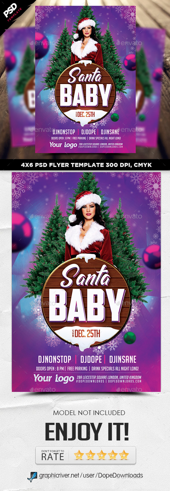 Santa Baby Flyer Template - Holidays Events