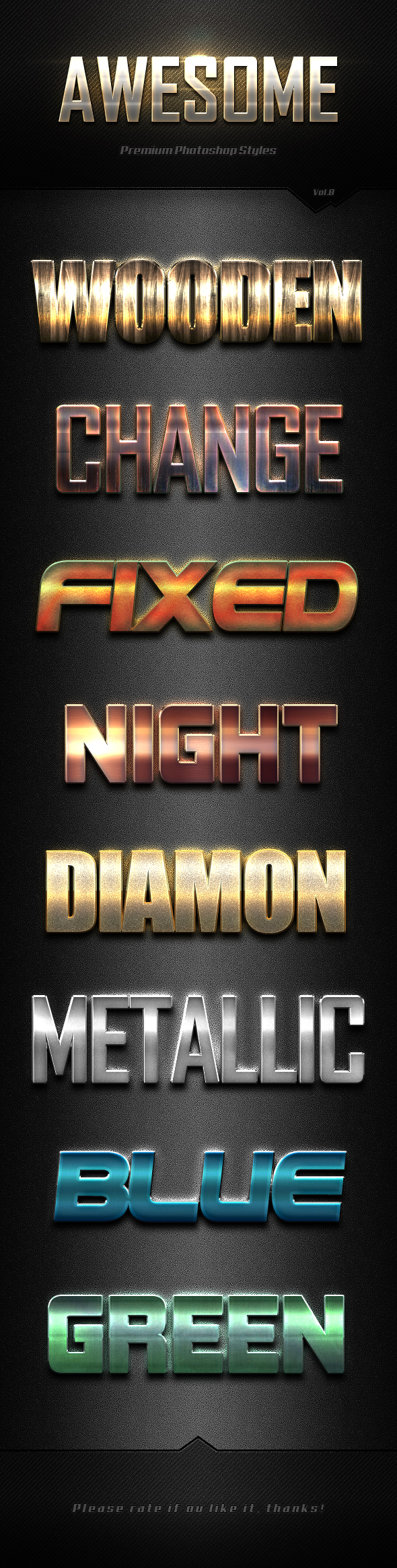 Awesome Photoshop Text Effects Vol.8 - Text Effects Styles