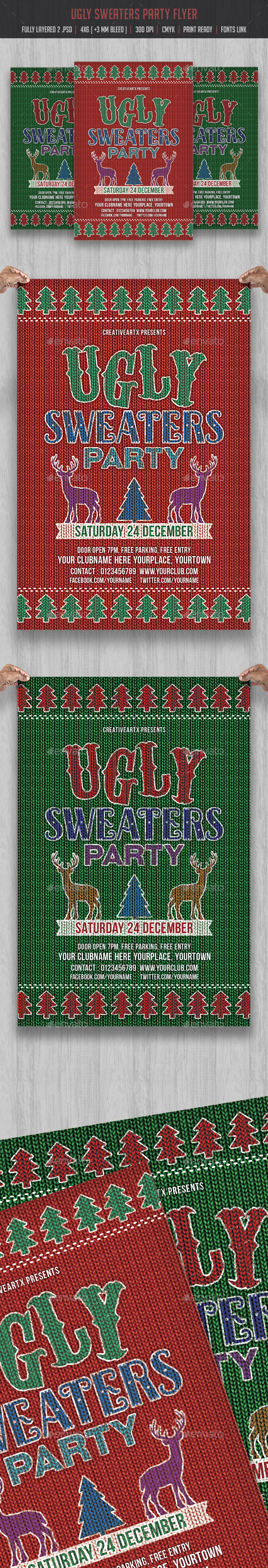 Ugly Sweaters Party Flyer - Events Flyers