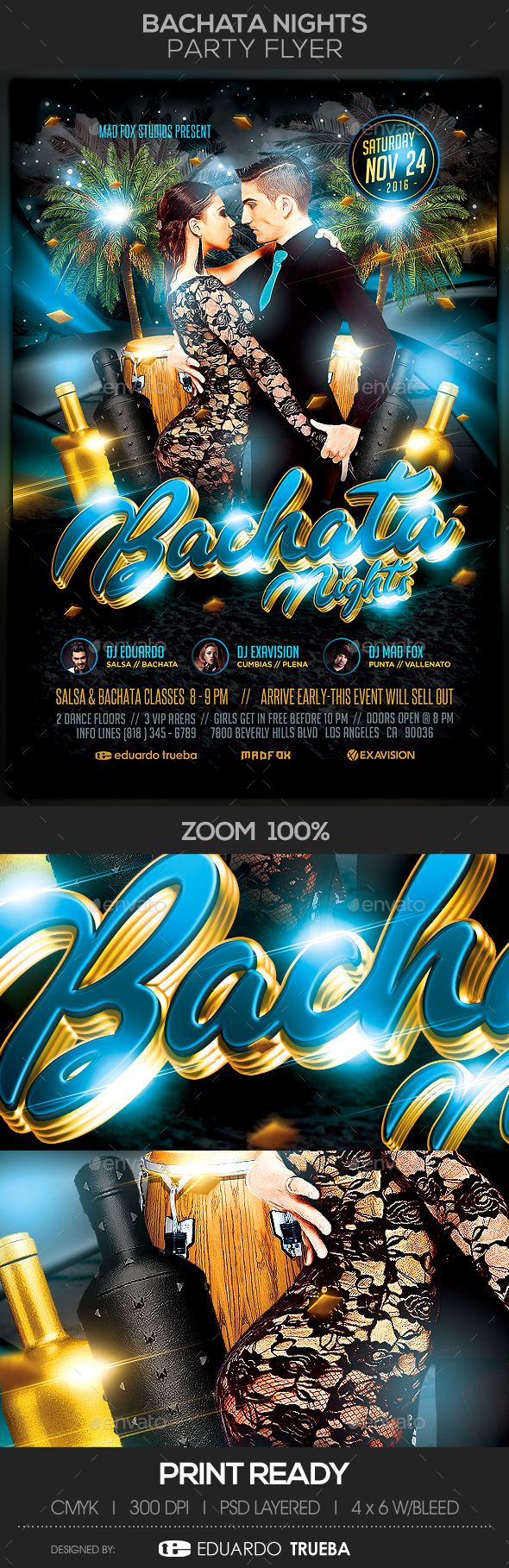 Bachata Nights Party Flyer - Flyers Print Templates