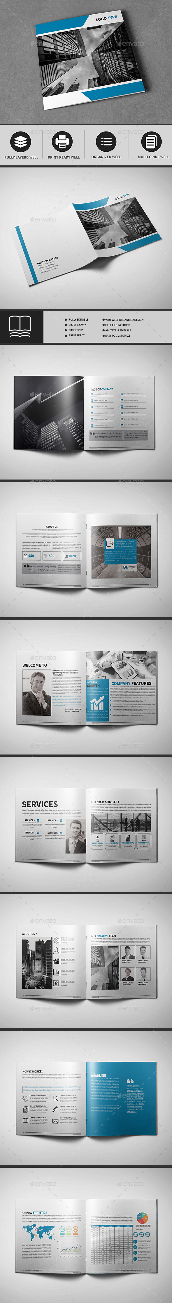 Corporate Business Square Brochure - Brochures Print Templates