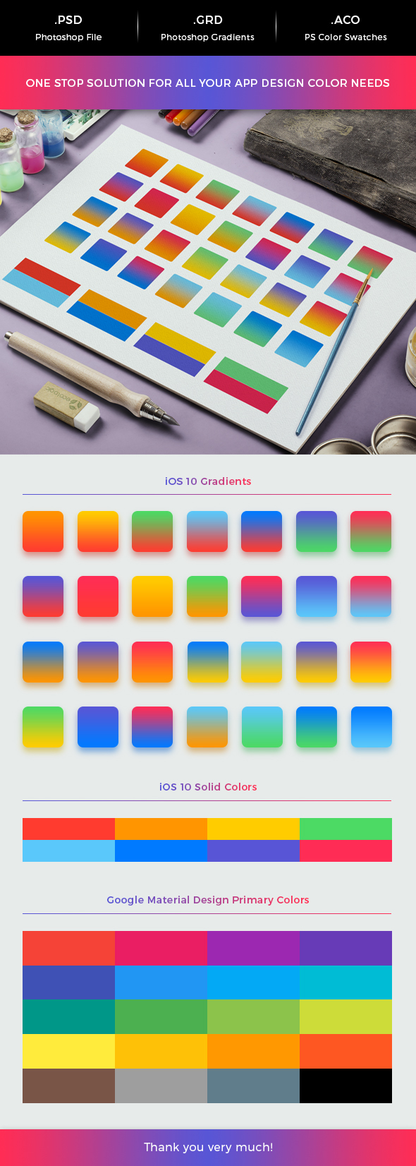 iOS & Android App Color Swatches & Gradients Pack - Miscellaneous Textures / Fills / Patterns