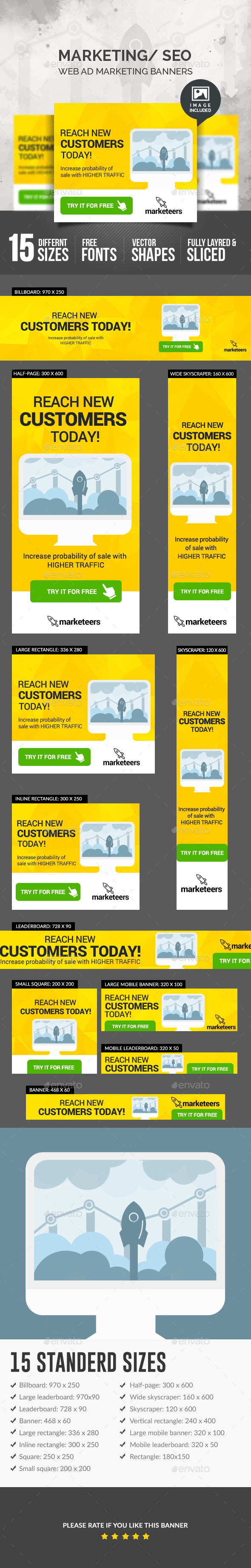 Marketing Seo Banners - Banners & Ads Web Elements