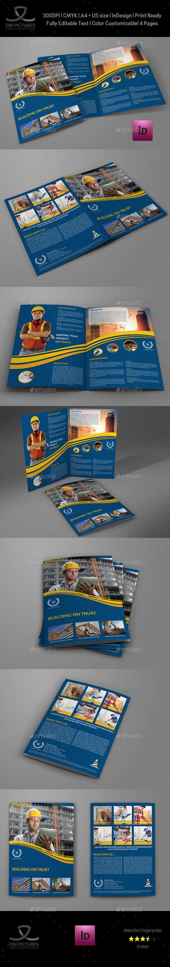Construction Company Brochure Bi-Fold Template Vol.3 - Brochures Print Templates