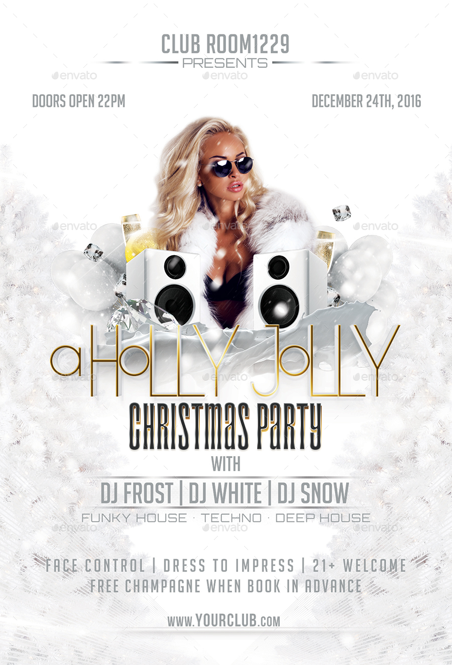 holly jolly christmas party flyer template by designroom1229 christmas holly flyer template