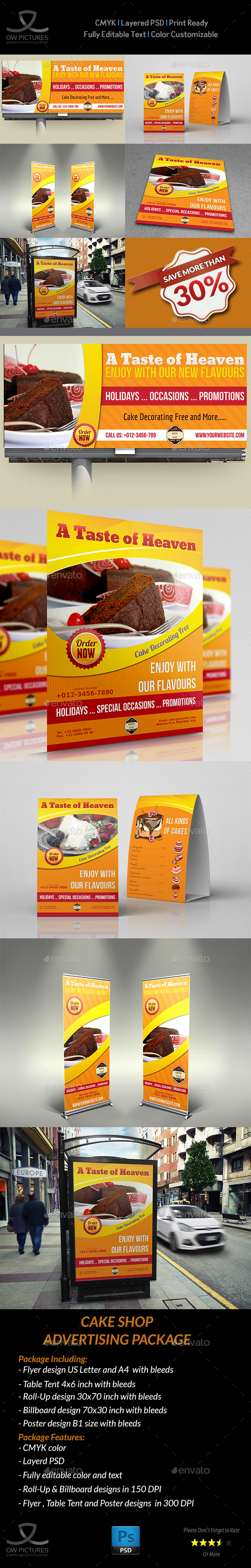 Cake and Cafe Advertising Bundle - Signage Print Templates