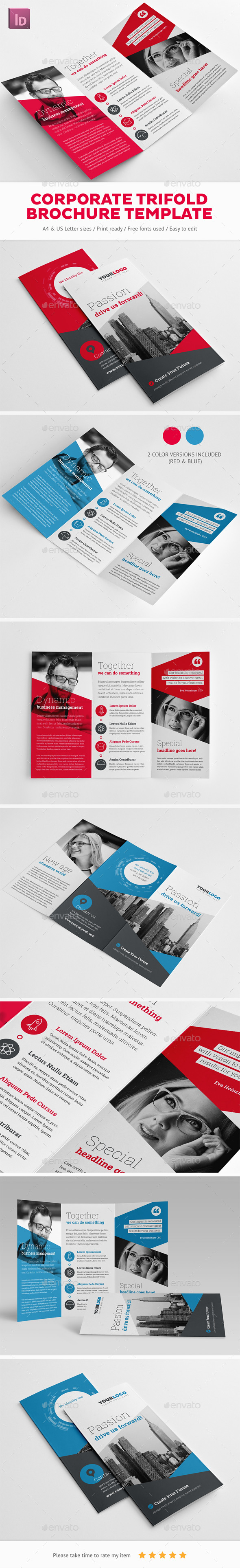 Corporate Trifold Brochure Template - Corporate Brochures