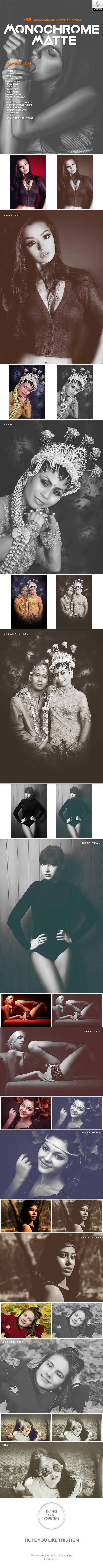 Monochrome Matte - Actions Photoshop