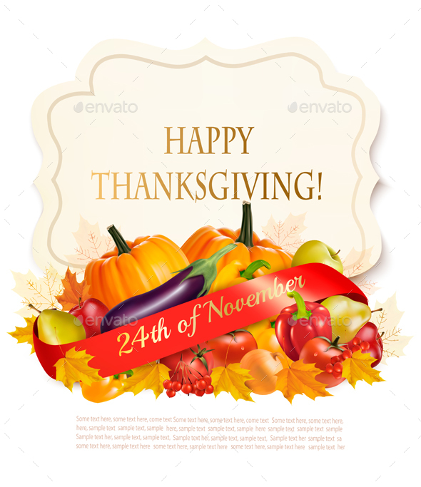 Thanksgiving Background With Autumn Fruit - Seasons/Holidays Conceptual