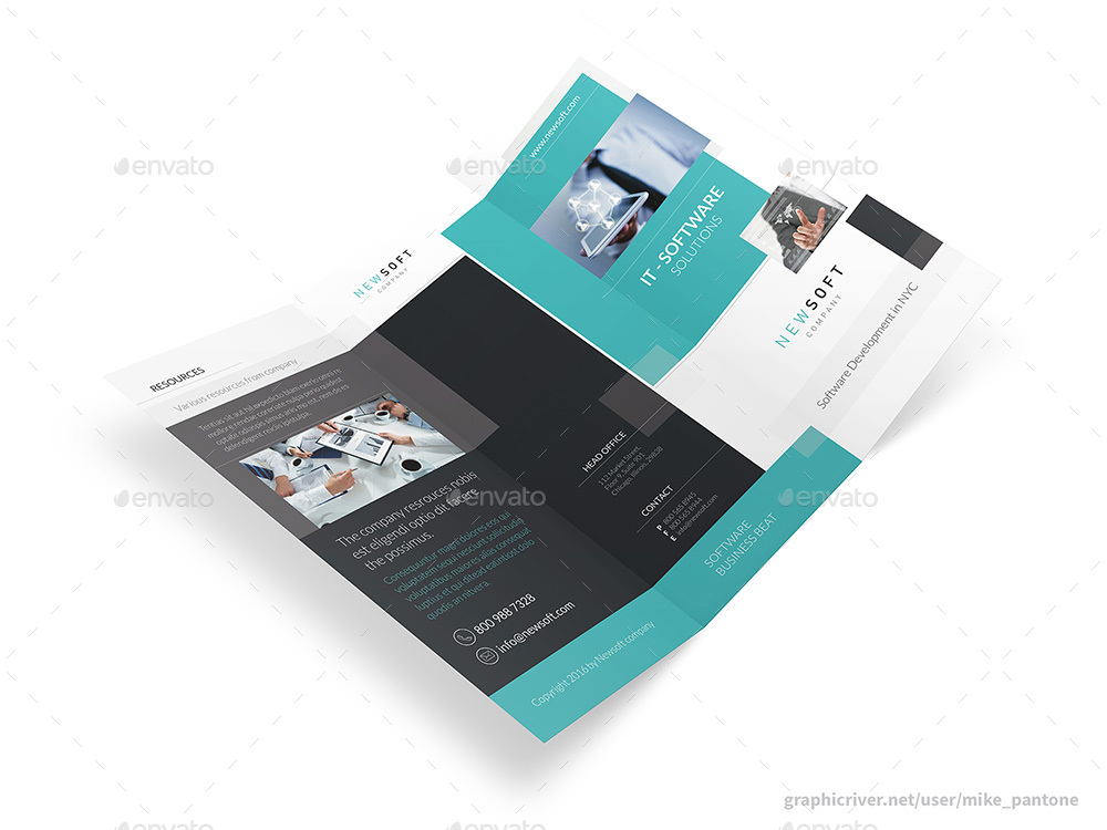 Software Company Trifold Brochure, Print Templates | GraphicRiver