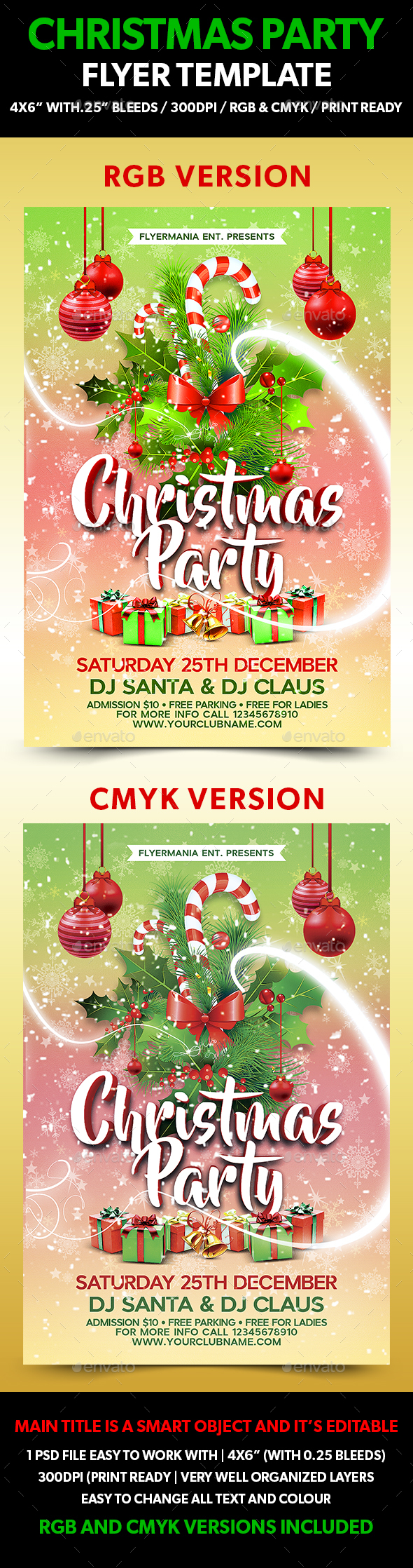 Christmas Party Flyer Template - Flyers Print Templates