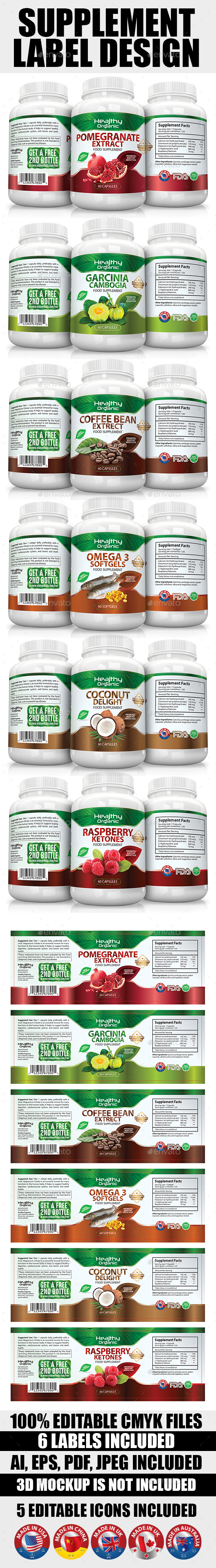 Supplement Label Template Vol-05 - Packaging Print Templates