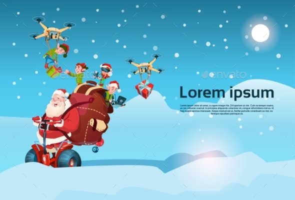 Santa Claus Ride Electric Segway Scooter, Elf - Christmas Seasons/Holidays