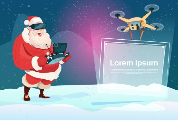 Santa Claus Wear Virtual Reality Digital Glasses - Christmas Seasons/Holidays