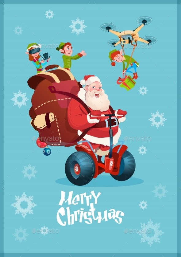 Santa Claus Ride Electric Segway, Elf Flying Drone - Christmas Seasons/Holidays