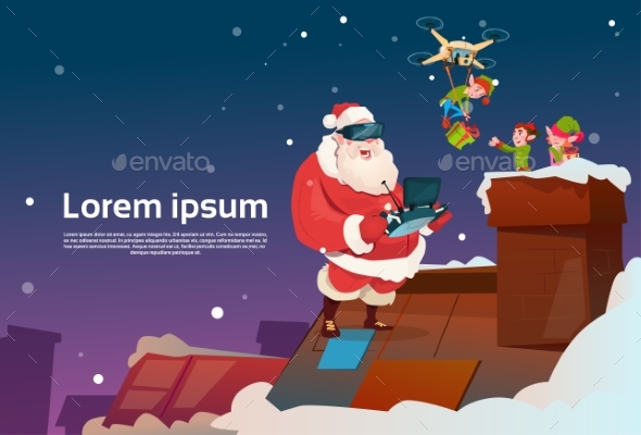 Santa Claus Wear Virtual Reality Glasses Elfs - Christmas Seasons/Holidays