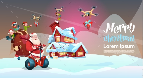 Santa Claus Ride Electric Segway Scooter, Elf - Christmas Seasons/Holidays