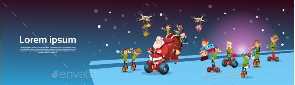 Santa Claus Ride Electric Segway Scooter, Elf - Christmas Seasons/Holidays