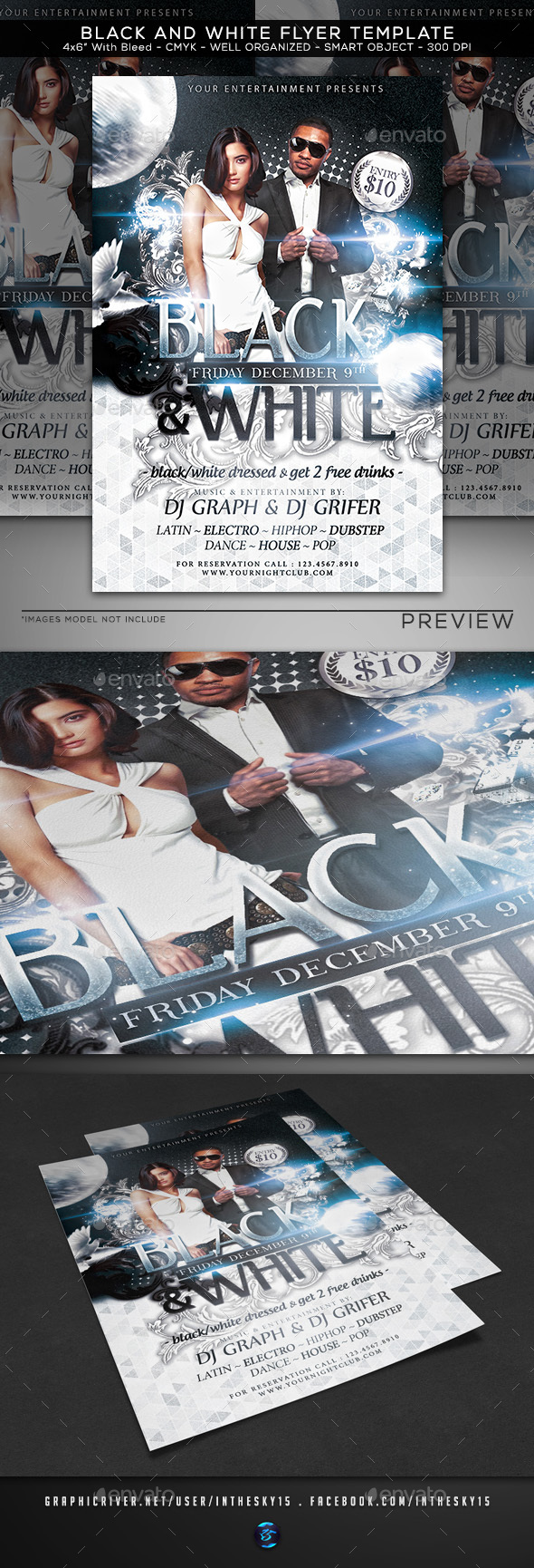Black & White Flyer Template - Flyers Print Templates
