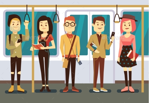 Man And Woman With Smartphone, Gadgets Book - People Characters