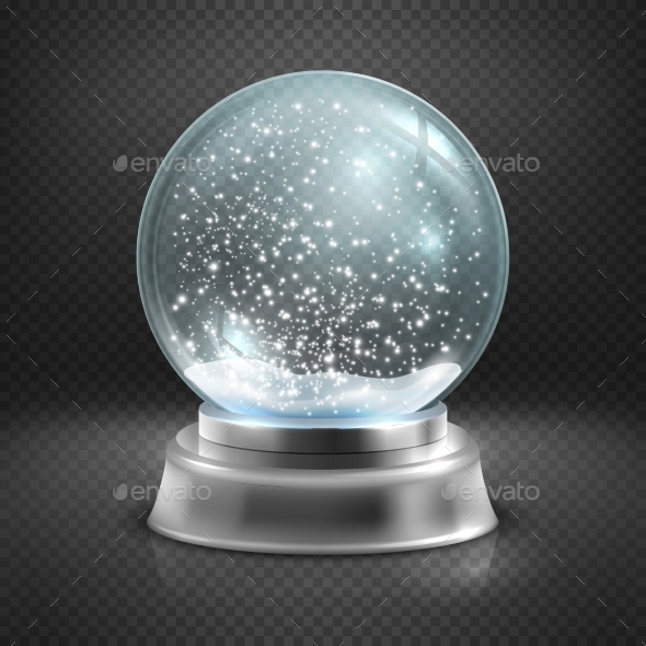 Christmas Snow Globe Isolated On Transparent - Objects Vectors