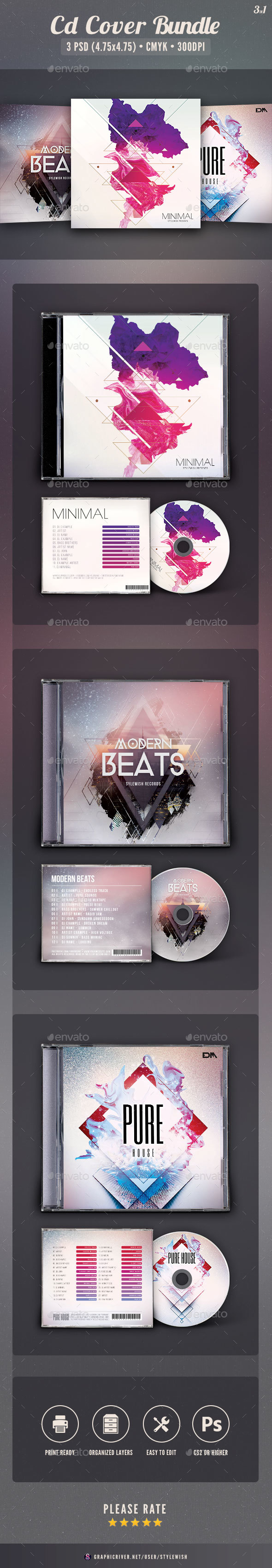 Abstract CD Cover Bundle Vol.02 - CD & DVD Artwork Print Templates