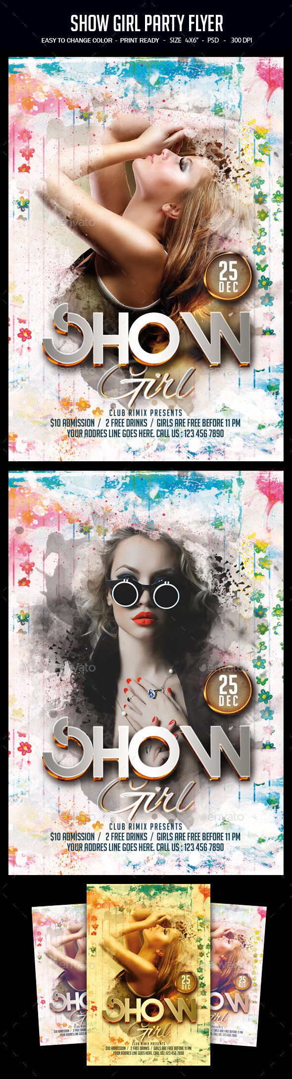 Show Girl Party Flyer - Clubs & Parties Events