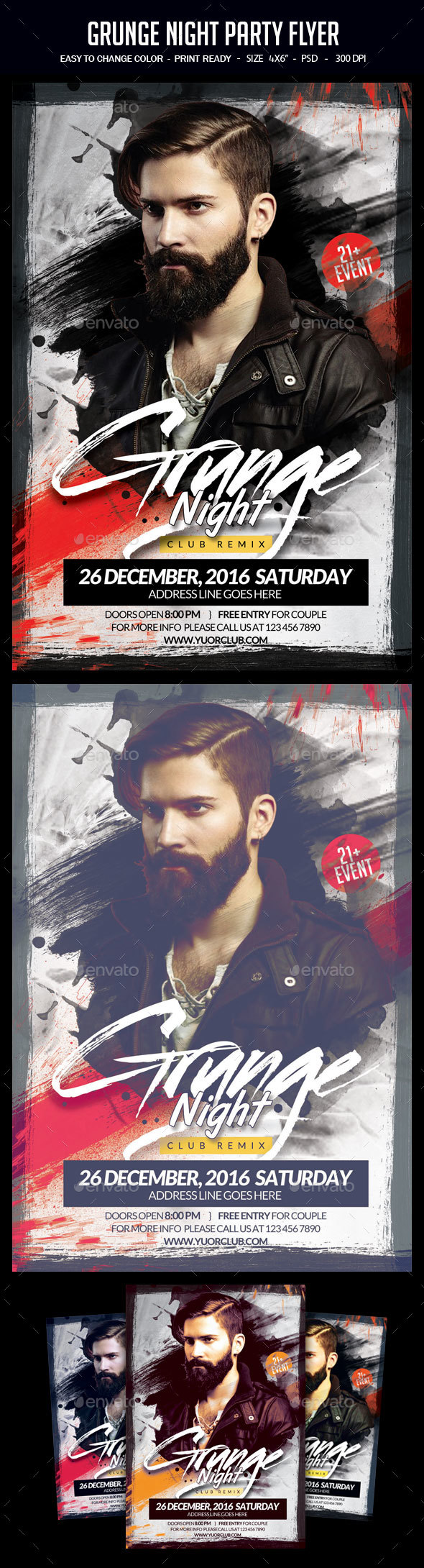 Grunge Night Party Flyer - Clubs & Parties Events