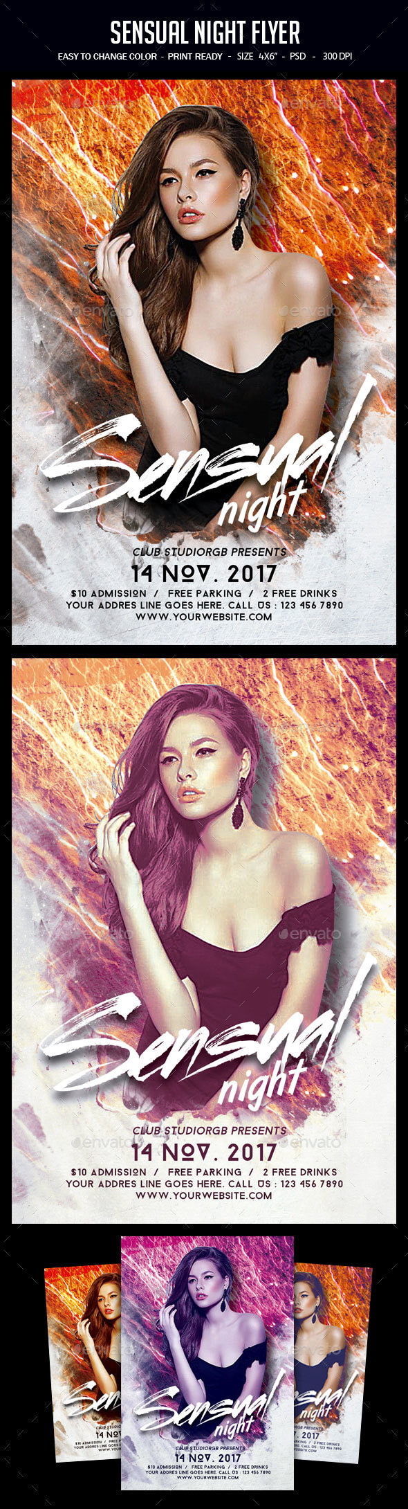 Sensual Night Flyer - Clubs & Parties Events