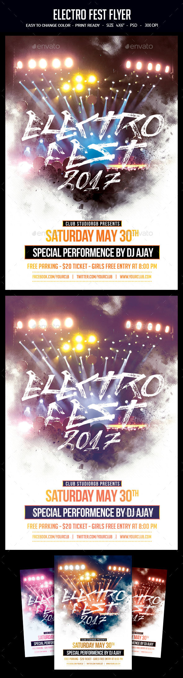 Electro Fest Flyer - Clubs & Parties Events