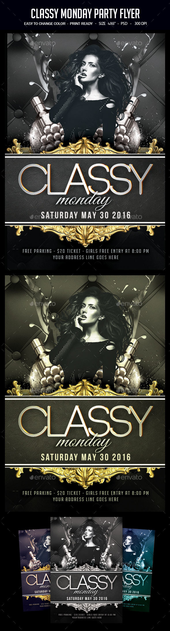 Classy Monday Party Flyer - Clubs & Parties Events