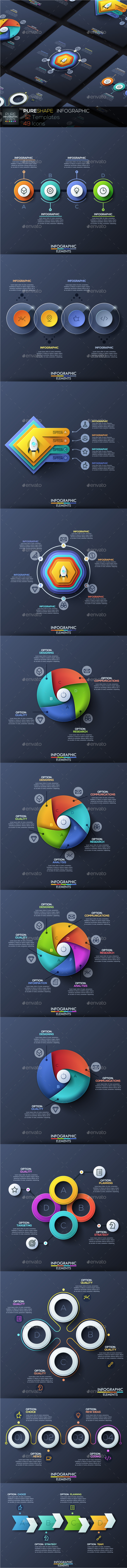 Pure Shape Infographic. Set 5 - Infographics