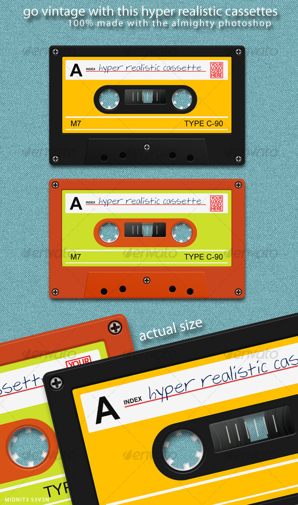 Hyper Realistic Cassette - Objects Illustrations
