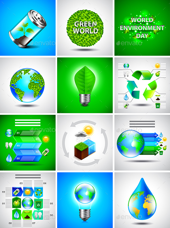 Environment and Saving Nature Backgrounds and Infographics - Nature Conceptual