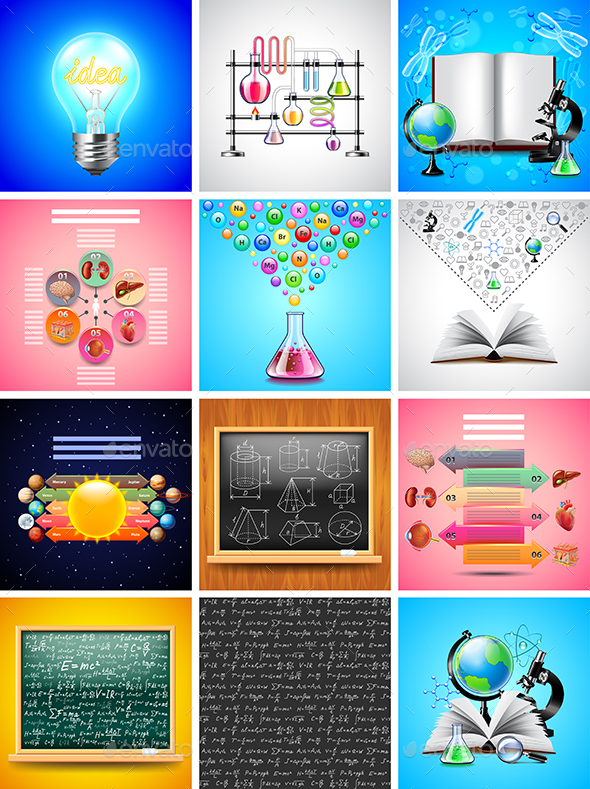 Science and Tools Backgrounds and Infographics - Conceptual Vectors