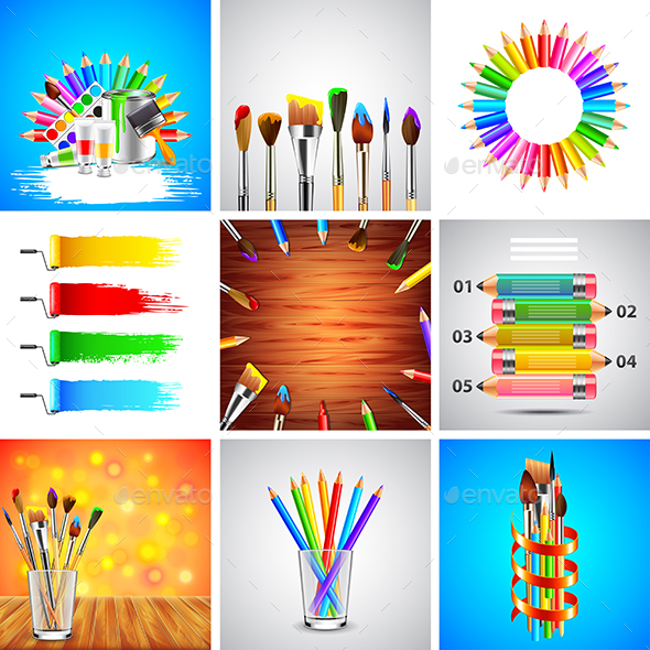 Painting and Art Tools Backgrounds - Backgrounds Decorative