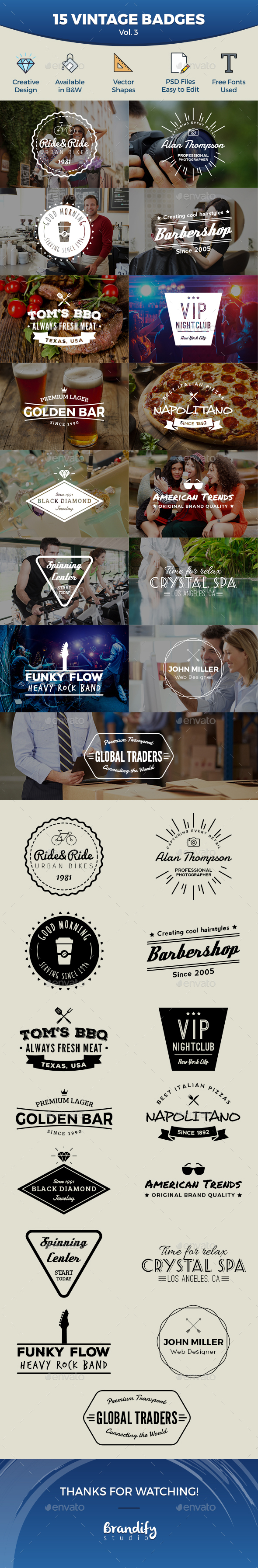 Retro Badges - Badges & Stickers Web Elements