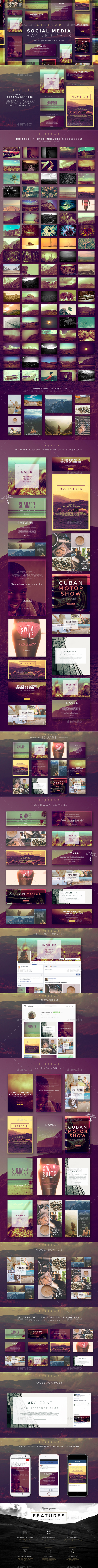 Stellar Social Media Banner Pack - Social Media Web Elements