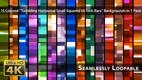 Twinkling Horizontal Small Squared Hi-Tech Bars - Pack 03