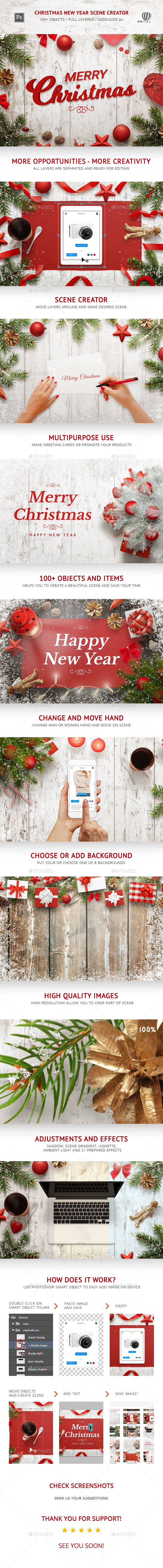 Christmas New Year Scene Creator - Hero Images Graphics