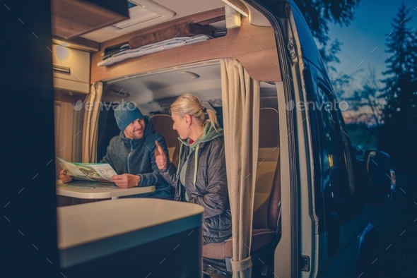 Couples RV Camping - Stock Photo - Images