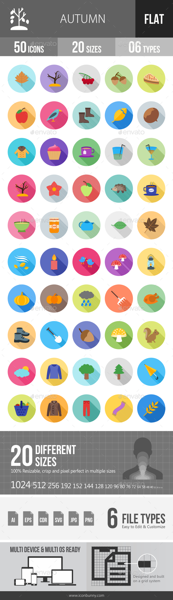 Autumn Flat Shadowed Icons - Icons