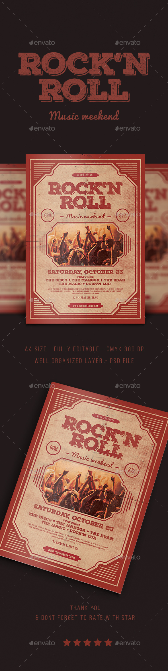 Rock'n Roll Music Flyer - Events Flyers